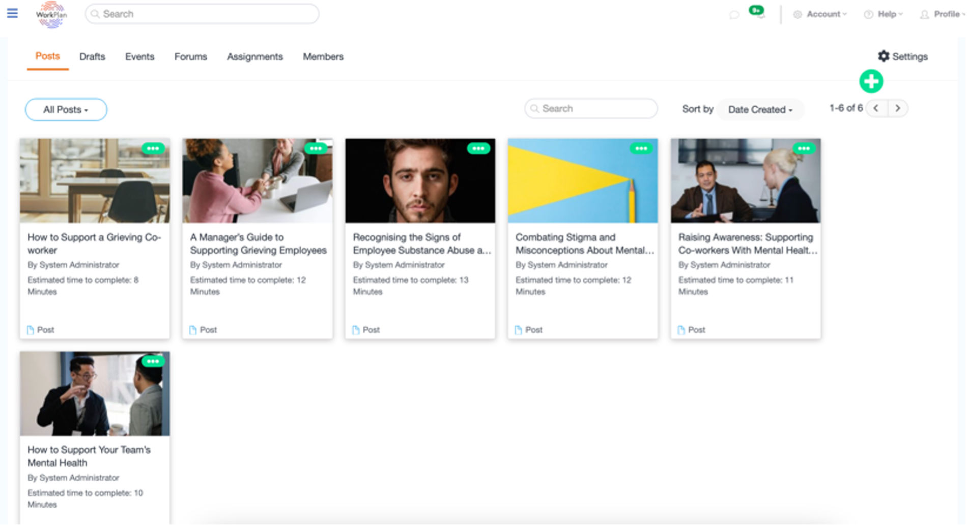 WorkPlan Learning Collaborative LMS - On-screen page features